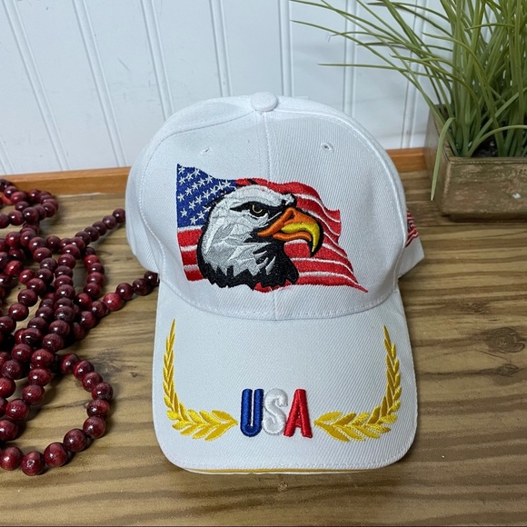 NA Other - NWT USA Flag Eagle Embroidered Baseball Dad Hat